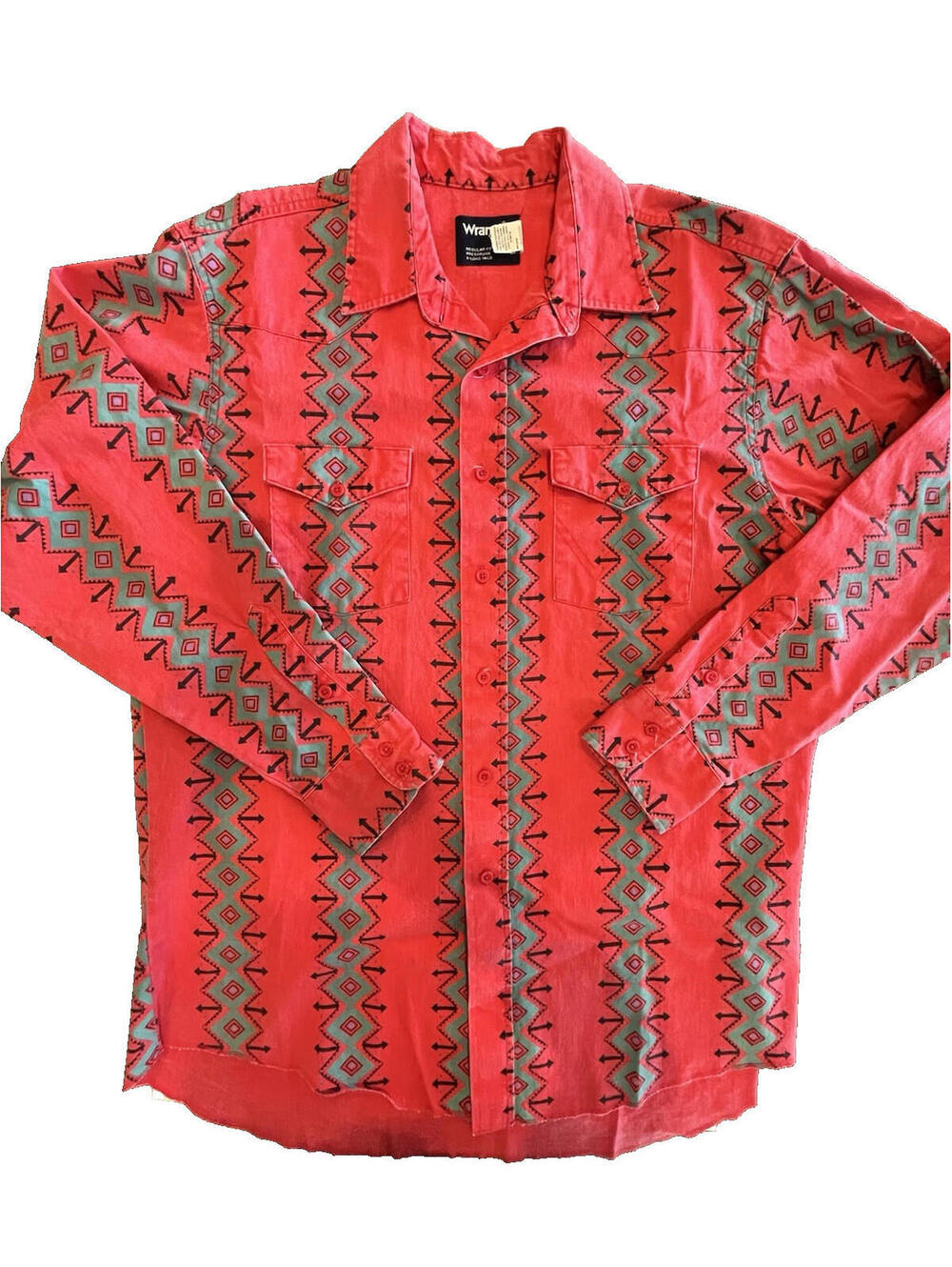 Wrangler Brushpopper Vintage Shirt Mens X Long Tail Reg Fit 17-35 SZ XL